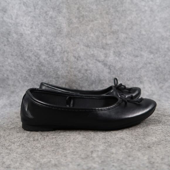 So Shoes Kids 13 Ballet Flats Slip On Black Bow Round Toe Dress Casual Loafer - Picture 1 of 11